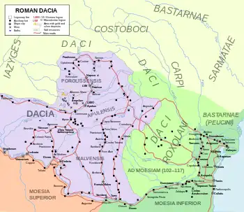 Map of Dacia and Moesia